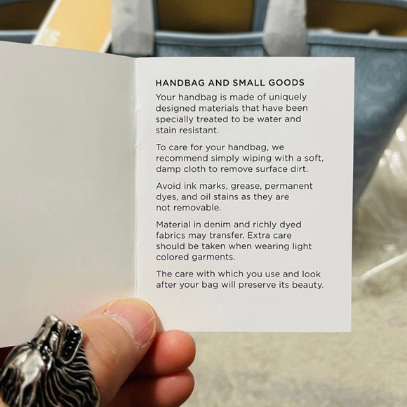 NWT Michael Kors Jodie Small Logo Jacquard Tote Bag In Pale Ocean Blue - Picture 12 of 12